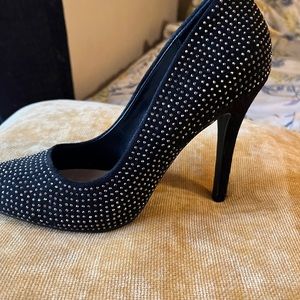 Black and gold rhinestones heels about 4 inch heel.